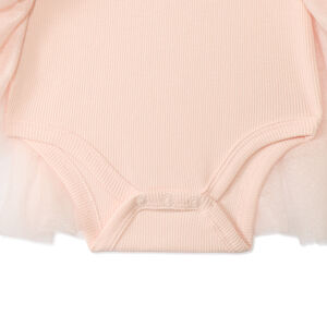 Vestido pelele efecto 2 en 1 con tul brillante para bebé niña 