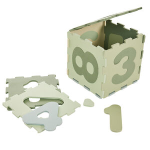 Alfombra de juego de espuma con 10 piezas numeradas verde 