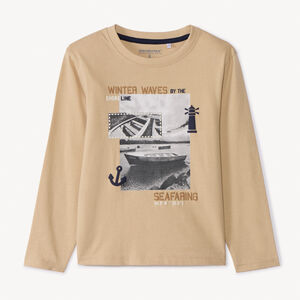 T-shirt manches longues photoprint canot pour garçon  Main T-shirt manches longues photoprint canot pour garçon