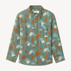 Chemise manches longues imprimé feuillage pour garçon 