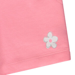Short de felpa liso con estampado floral para niña 