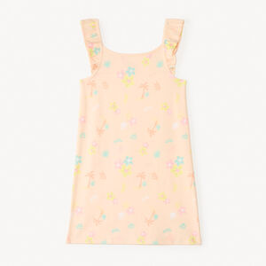 Camisa de noche con tirantes volantes y estampado fantasía para niña 