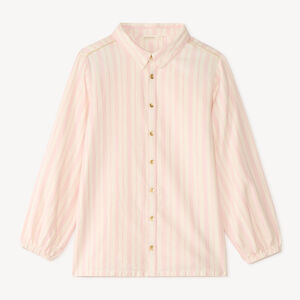 Camisa de niña de manga larga a rayas verticales 