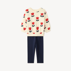 Conjunto de chándal con diseño de tulipanes para niña bebé 