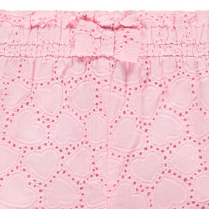 Short liso con bordado inglés y lazo decorativo para bebé niña 