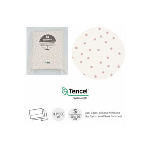 Juego de sábanas para minicuna de 50x90 3 piezas Flor Rosa 