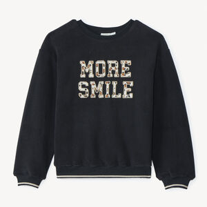 Sweat polaire oversize à patchs tachetés pour fille  Main Sweat polaire oversize à patchs tachetés pour fille