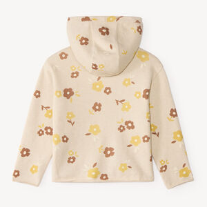 Sweat fille à capuche avec fleurs et manches longues 