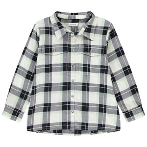 Camisa de cuadros de manga larga para niña  Main Camisa de cuadros de manga larga para niña