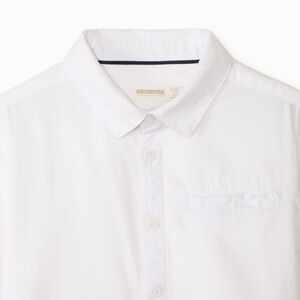 Camisa de manga larga lisa con corbata para niño 