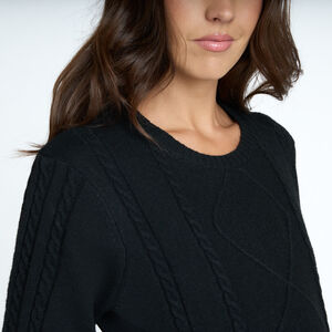 Vestido de manga larga de punto liso para mujer 