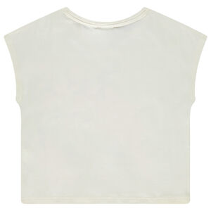 Camiseta de manga corta tipo boxy con unicornio niña 