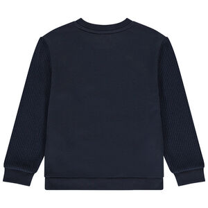 Sudadera bicolor con texto en relieve niño 