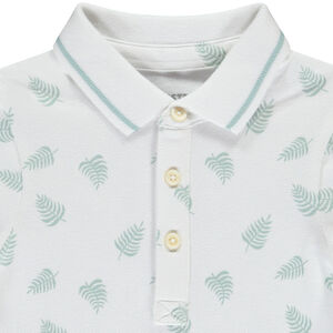 Polo de manga larga estampado de hojas para bebé niño 