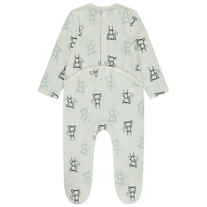 Lote de 3 peleles con motivos de mono para bebé niño con diferentes aperturas según la edad 