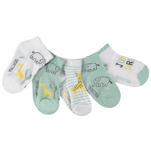 Pack de 5 pares de calcetines cortos fantasía para bebé niño 