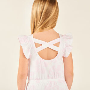 Robe à manches courtes à volants Stitch Disney pour fille 