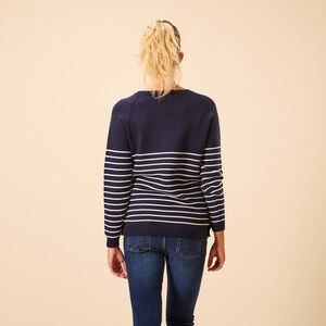 Jersey de lactancia de punto con rayas estilo marinero 