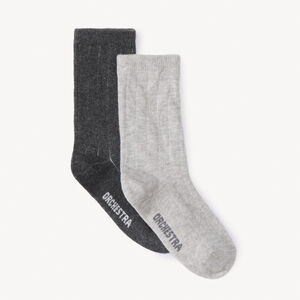 Lot de 2 paires de chaussettes hautes unies pour garçon  Main Lot de 2 paires de chaussettes hautes unies pour garçon