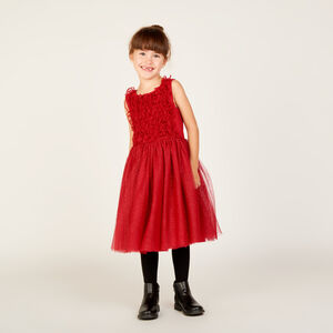 Robe de fête sans manches à froufrous pailletés pour fille  Main Robe de fête sans manches à froufrous pailletés pour fille