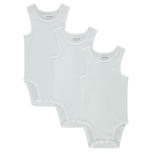 Pack de 3 bodies sin mangas lisos para bebé niño 