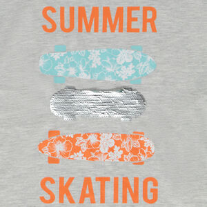 Camiseta manga corta print y lentejuelas mágicas skate para niño 