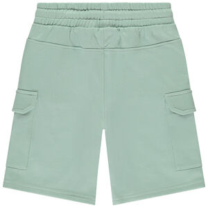 Bermuda de felpa lisa con bolsillos estilo cargo niño 