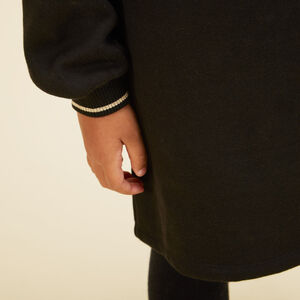 Vestido de molleton con strass y purpurina para niña 