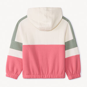 Sudadera de felpa con capucha efecto color block para niña 