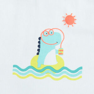 Body sin mangas efecto 2 en 1 print dinosaurio 