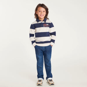 Sudadera de polo para niño a rayas 
