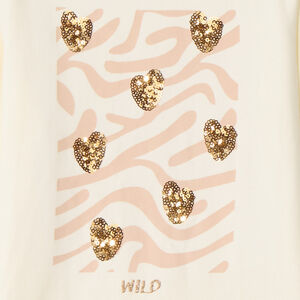 Camiseta de manga larga con lentejuelas de fantasía para niña 