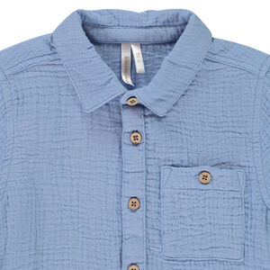 Camisa de manga larga de gasa de algodón para bebé niño 