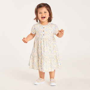Vestido de manga corta con estampado floral para bebé niña 