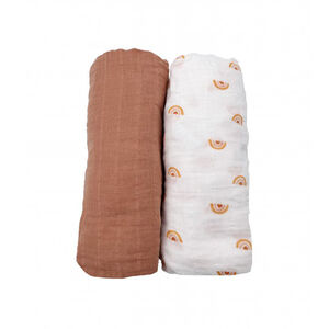 Lot de 2 draps housses en coton organique pour lit bébé Sunlight 
