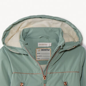 Cortavientos de ripstop liso con forro de sherpa para niña 