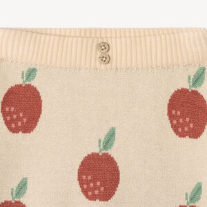 Conjunto de 2 piezas para bebé niña de punto con diseño de manzana. 
