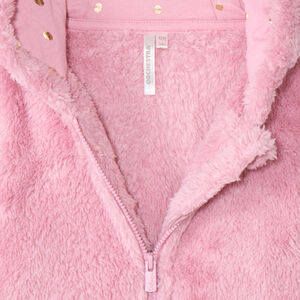 Chaleco polar de sherpa liso con capucha para bebé niña 