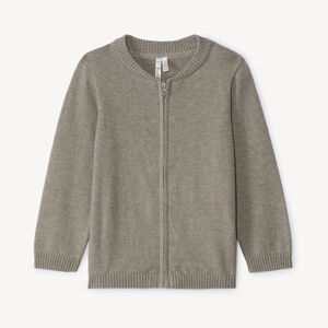 Chaqueta de punto lisa con cuello teddy para bebé niño  Main Chaqueta de punto lisa con cuello teddy para bebé niño