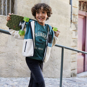 Chaqueta de sherpa con capucha para niño 