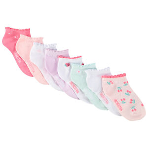 Pack de 8 pares de calcetines cortos con motivos para niña  Main Pack de 8 pares de calcetines cortos con motivos para niña
