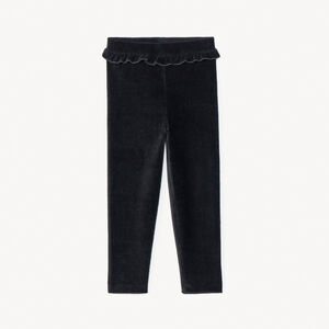 Pantalón de terciopelo acanalado con volantes para bebé niña 