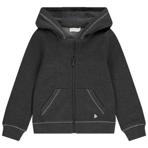 Sudadera con capucha de felpa lisa para niña 