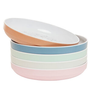 Plato de melamina con estampado de corazones azul 