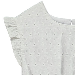 Combishort en bordado inglés con cintura calada para niña 