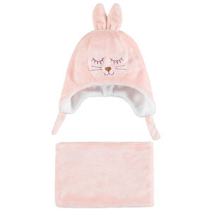 Conjunto de gorro y snood de borreguillo conejo  Main Conjunto de gorro y snood de borreguillo conejo