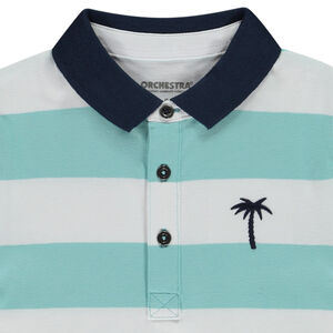 Polo de manga corta rayas con bordado de palmera para niño 