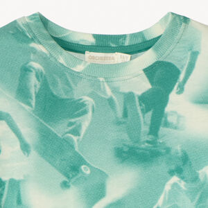 Camiseta de manga corta con fotoprint de skateboard niño 