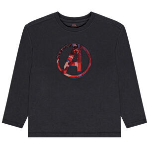 Camiseta de manga larga estampada lenticular Captain America Marvel para niño 