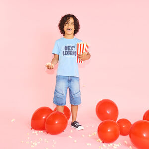 Camiseta de manga corta con estampado efecto balón 3D para niño 